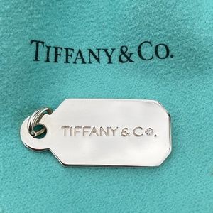 Tiffany & Co. Sterling Silver Diamond Tag Charm